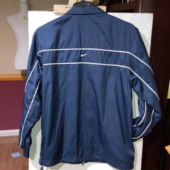 Mens NIKE FullZip NavyBlue WINDBREAKER w/ mesh lining and drawstring bottom Sz M - Picture 4 of 5